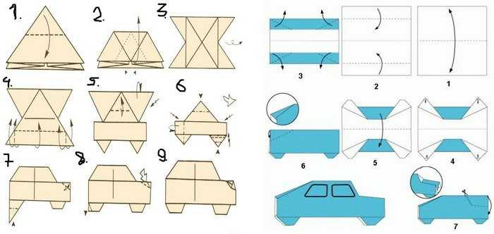 Оригами машина: 90 фото пошагового описания как сделать красивое оригами