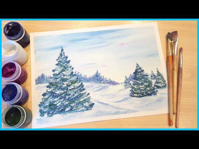 Как нарисовать зимний пейзаж красиво для начинающих