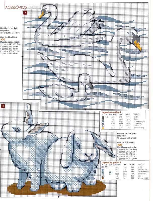 Вышиваем лебедей по схеме | страна мастеров