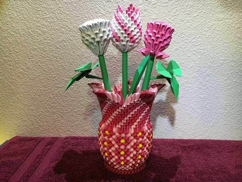 Ваза оригами из модулей — 145 фото и видео описание как изготовить вазу для начинающих