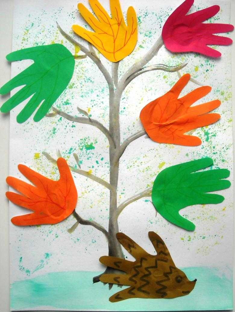 Конспект нод по рисованию ладошками в средней группе «осенние деревья»