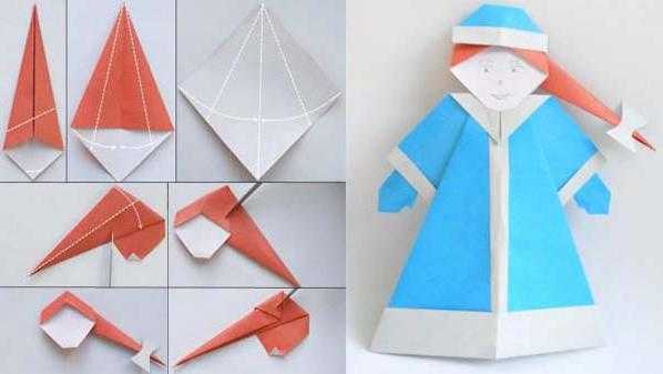 Дед мороз из бумаги (оригами) — 3 варианта