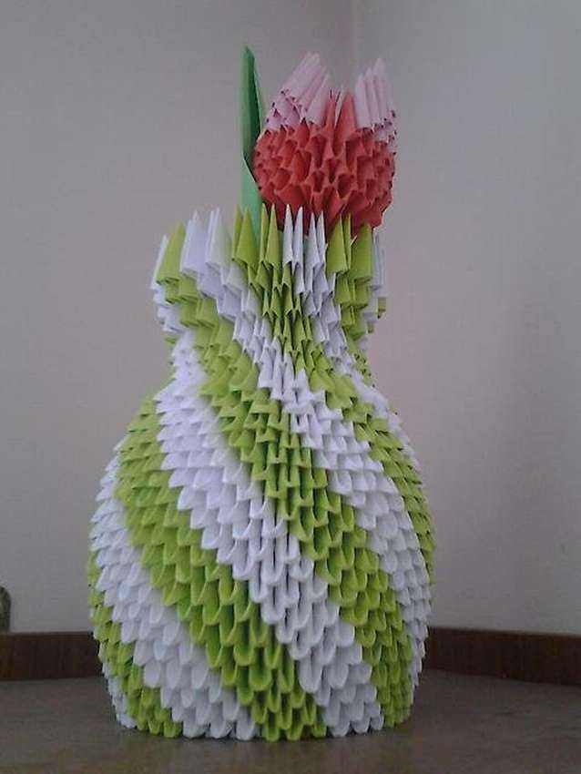 Модульное оригами – ваза. мастер-класс, схема сборки из модулей