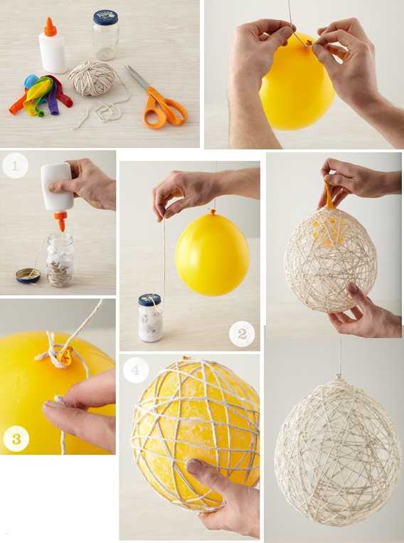 Как сделать шар из ниток и клея своими руками — 115 фото и видео мастер-класс по созданию праздничных декоративных шаров