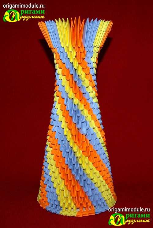 Ваза из пластиковой бутылки (в технике модульное оригами ) | страна мастеров