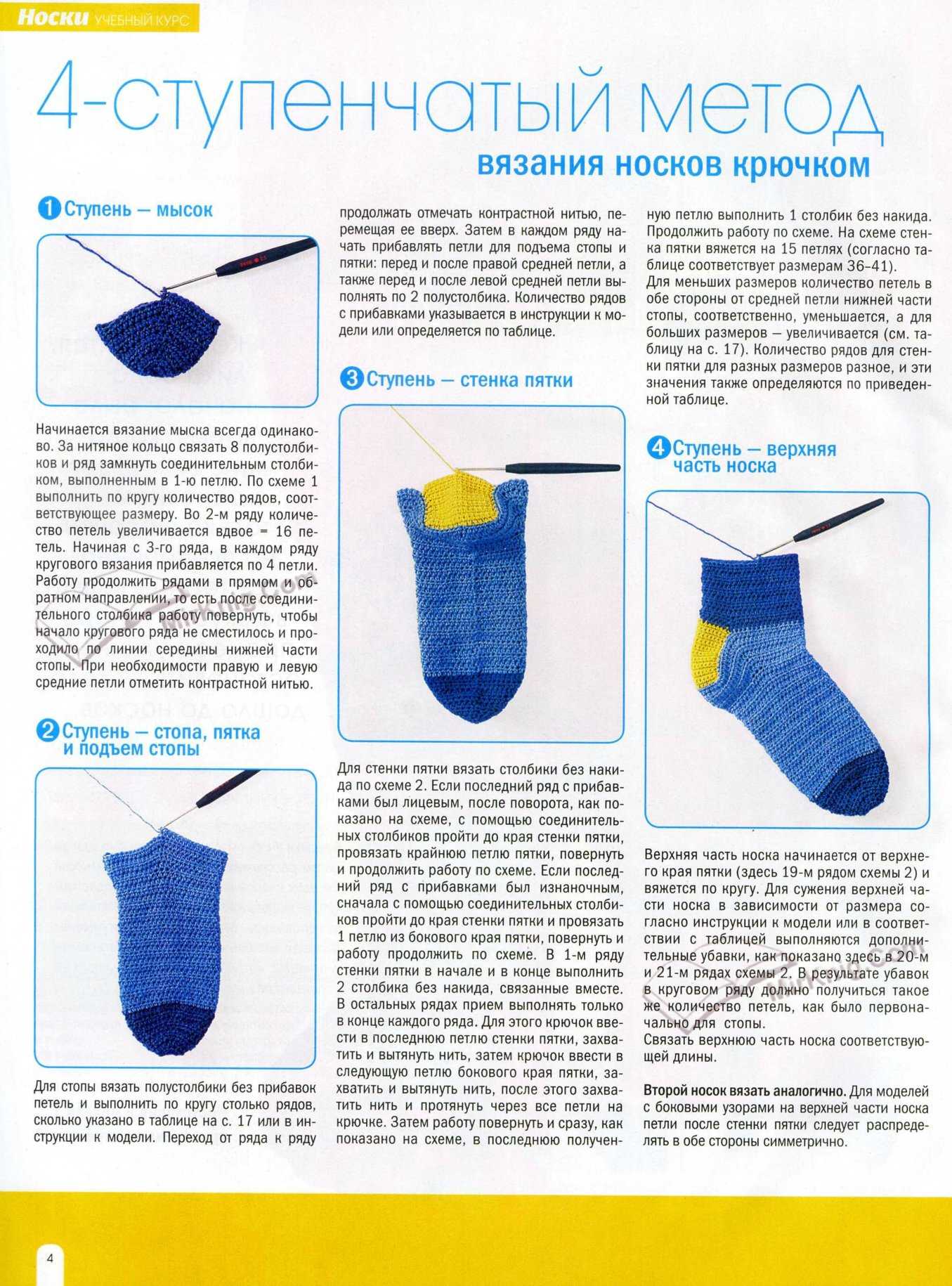 Вязание носков на 5 спицах: пошаговый мастер-класс