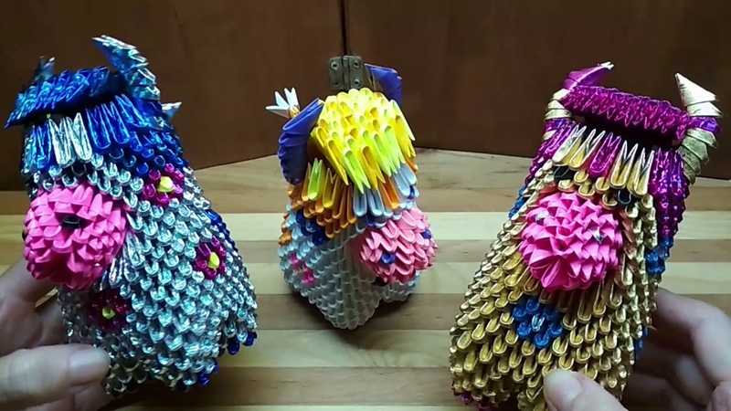 Мастер-класс поделка изделие оригами китайское модульное мк попугаев из модулей бумага