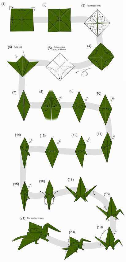 Красивые и необычные драконы в технике модульного оригами