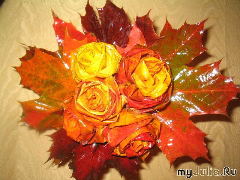 Цветы и розы из кленовых листьев своими руками пошагово. осенние поделки из кленовых листьев – букеты с розами и цветами: мастер класс