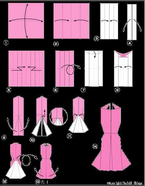 Как сделать из бумаги платье оригами?