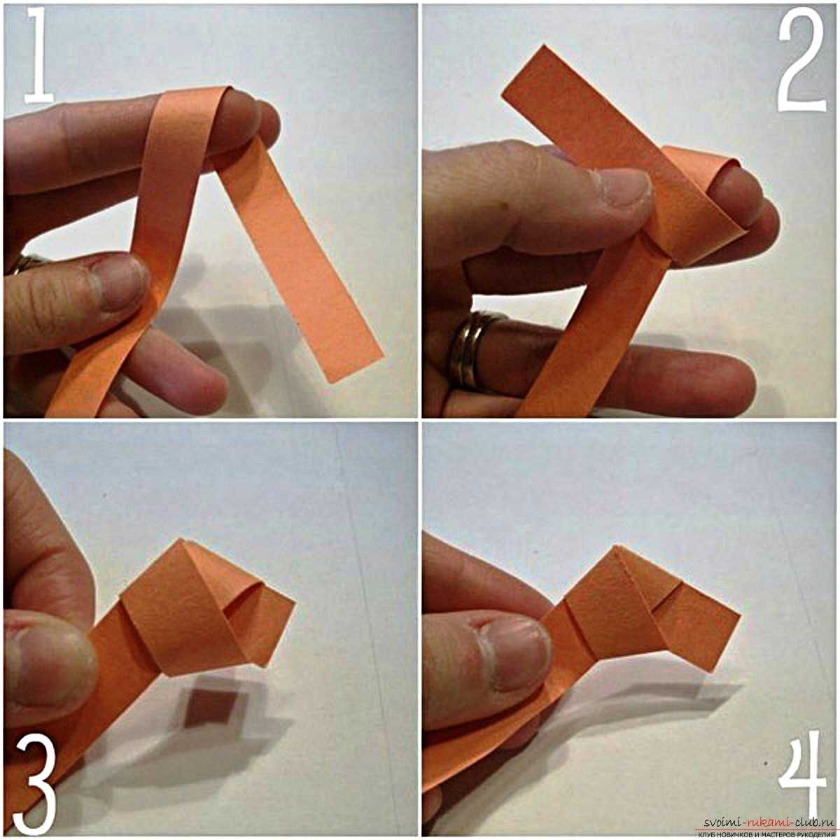 Пятиконечная звезда оригами - оригами из бумаги