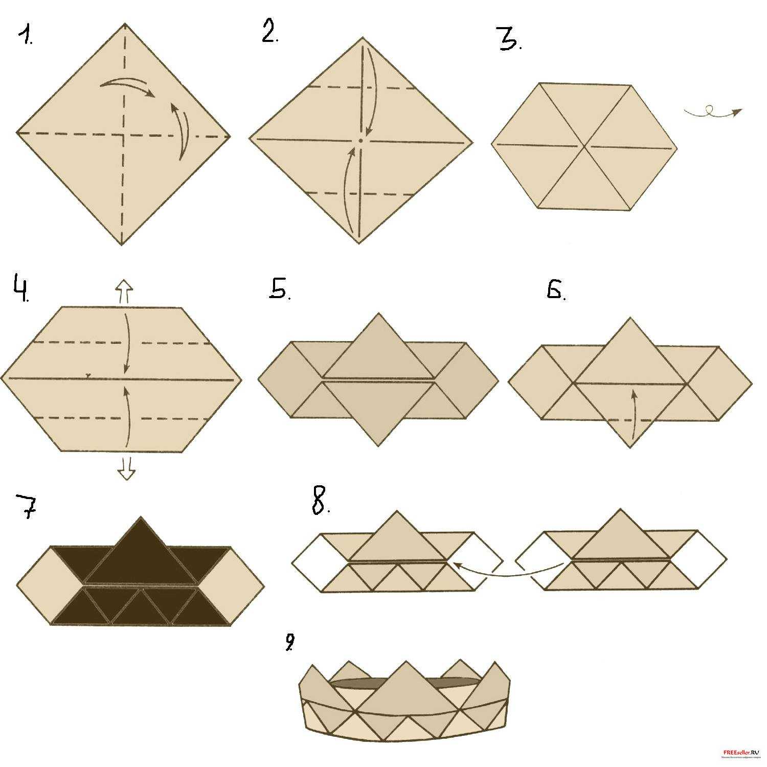 Оригами-корона - простая поделка ею можно украсить любую игрушку Этот подробный мастер-класс с фото и описание научит как сделать оригами для начинающих - оригами-корону из бумаги