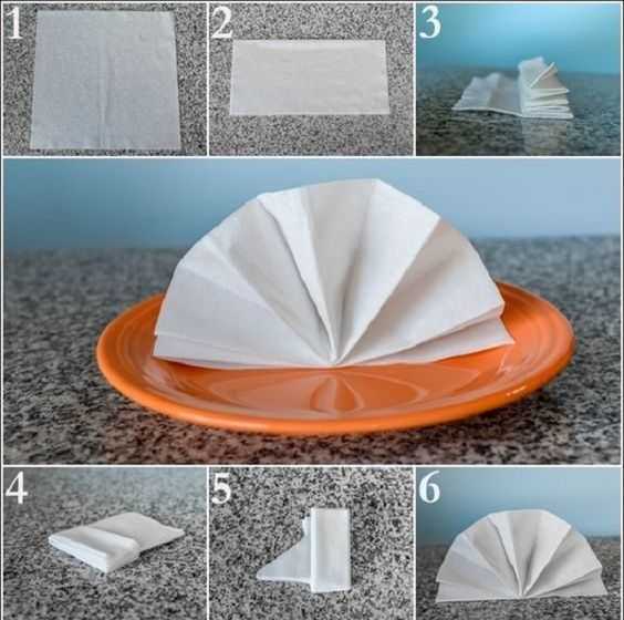 Как красиво сложить бумажные салфетки