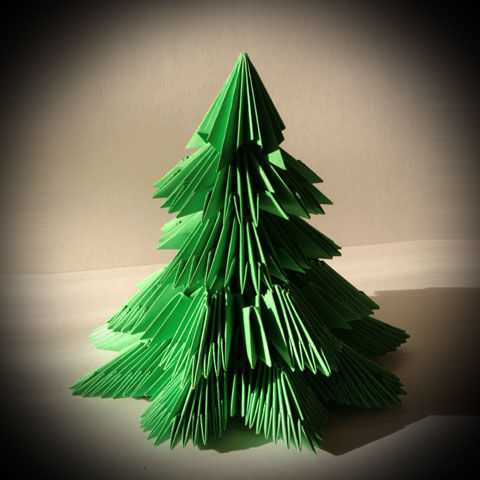 Новогодняя елка. модульное оригами. мастер-класс