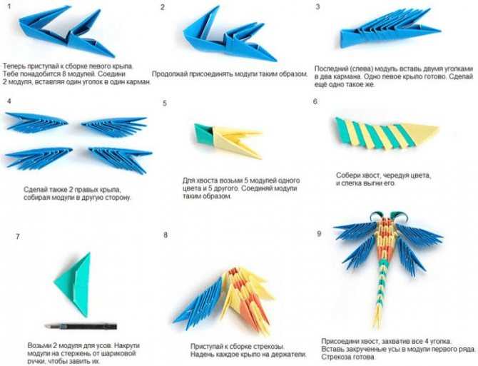 Стрекоза оригами со схемой - мк по хэндмэйду со схемами и описанием, фото и видео пошагово для начинающих