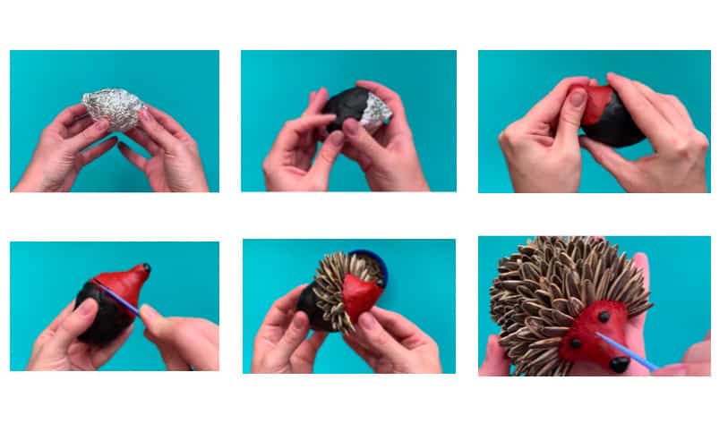 Поделка ежик (100 фото) - легкие инструкции создания ежика из бумаги, шишек, пластилина, семечек, листьев