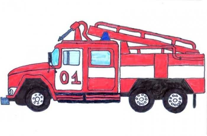 Как нарисовать пожарника и пожарную машину поэтапно карандашом для начинающих и детей, как нарисовать пожарного, который тушит пожар поэтапно?