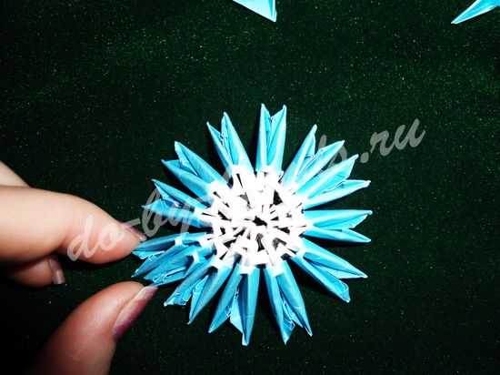 Снежинка из модулей оригами схема сборки. снежинки из бумаги