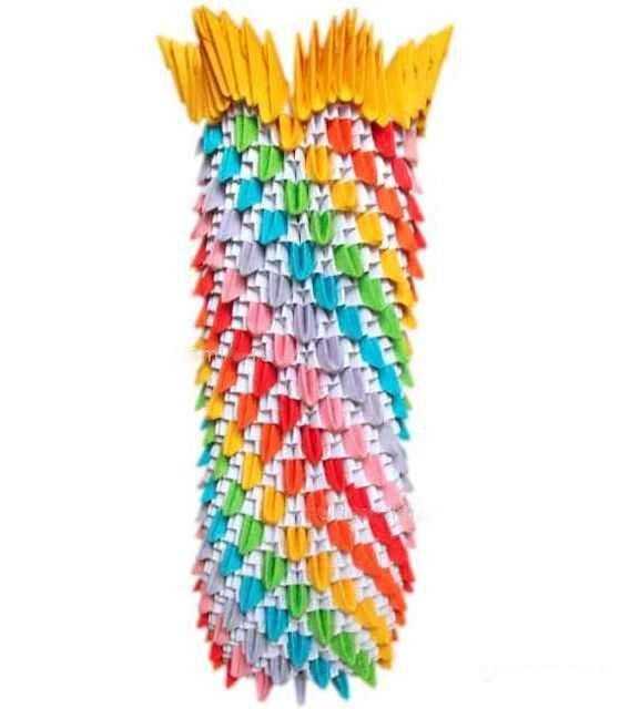Ваза с цветовым переливом из модулей от автора Наталья и Марина Климины работа на Конкурс Весна 2016 на тему ваза оригами из бумаги