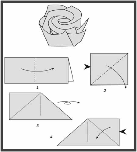Роза оригами в схемах сборки и фото мастер-классе
