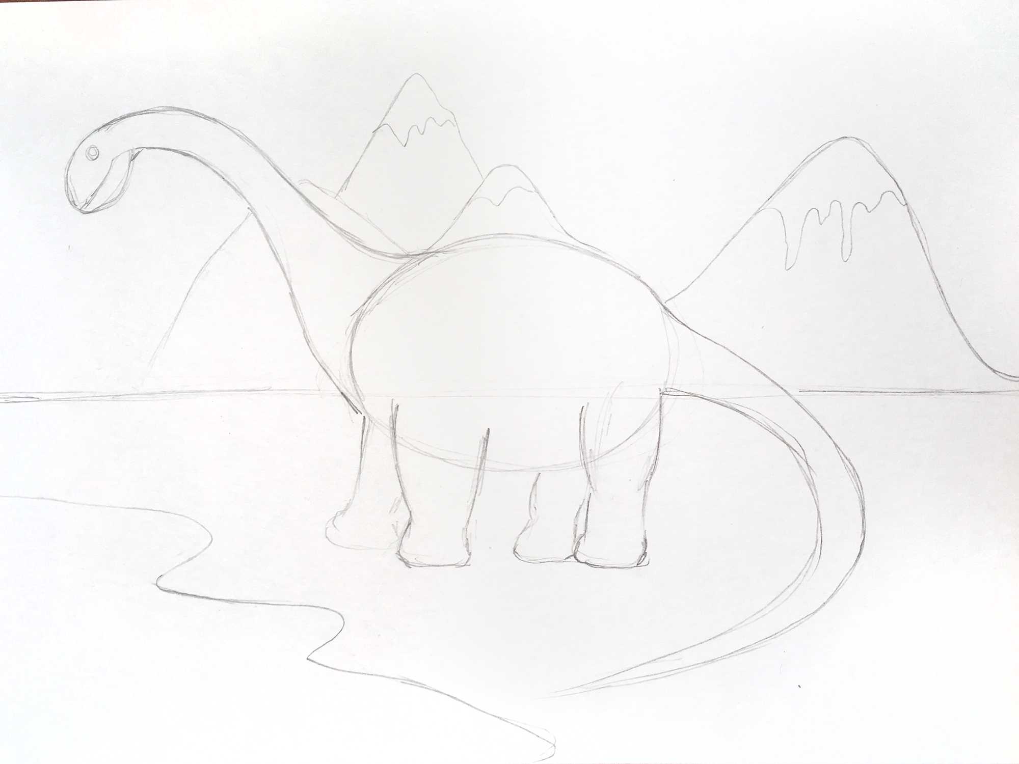 Рисунок на тему динозавры