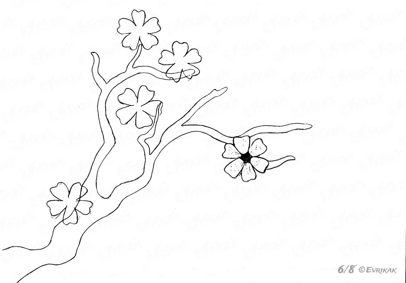 Как нарисовать сакуру поэтапно: красивое розовое дерево
