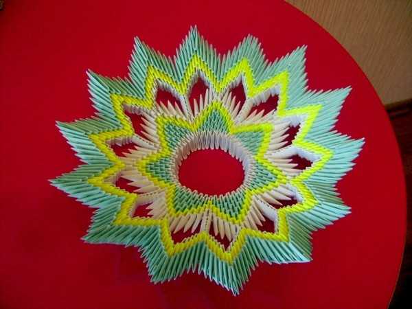 Чтобы сделать своими руками красивую декоративную тарелку из бумажных модулей вам помогут схемы сборки изделий в технике модульного оригами и детальные описания