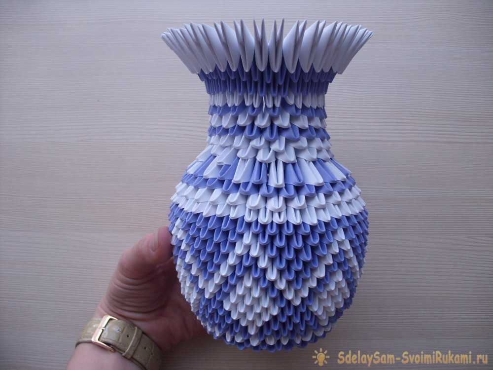 Мастер-класс, как сделать вазу из модулей оригами
