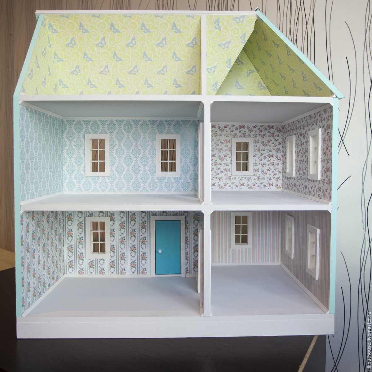 Кукольный домик своими руками из фанеры, коробки, картона, дерева: схема, чертежи с размерами. как сделать кукольный домик для барби, монстр хай?