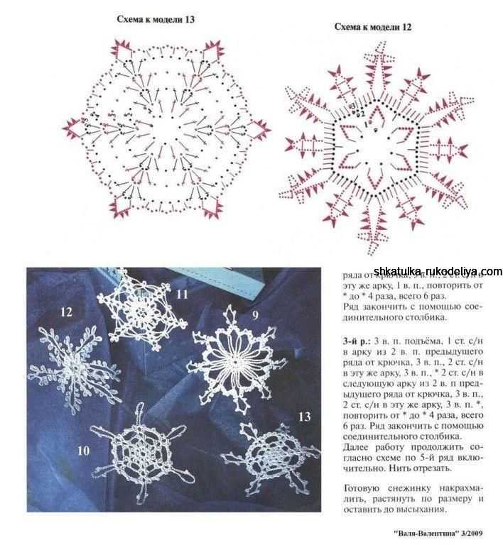 Снежинки крючком. схемы для вязания красивых и простых снежинок (80 идей)