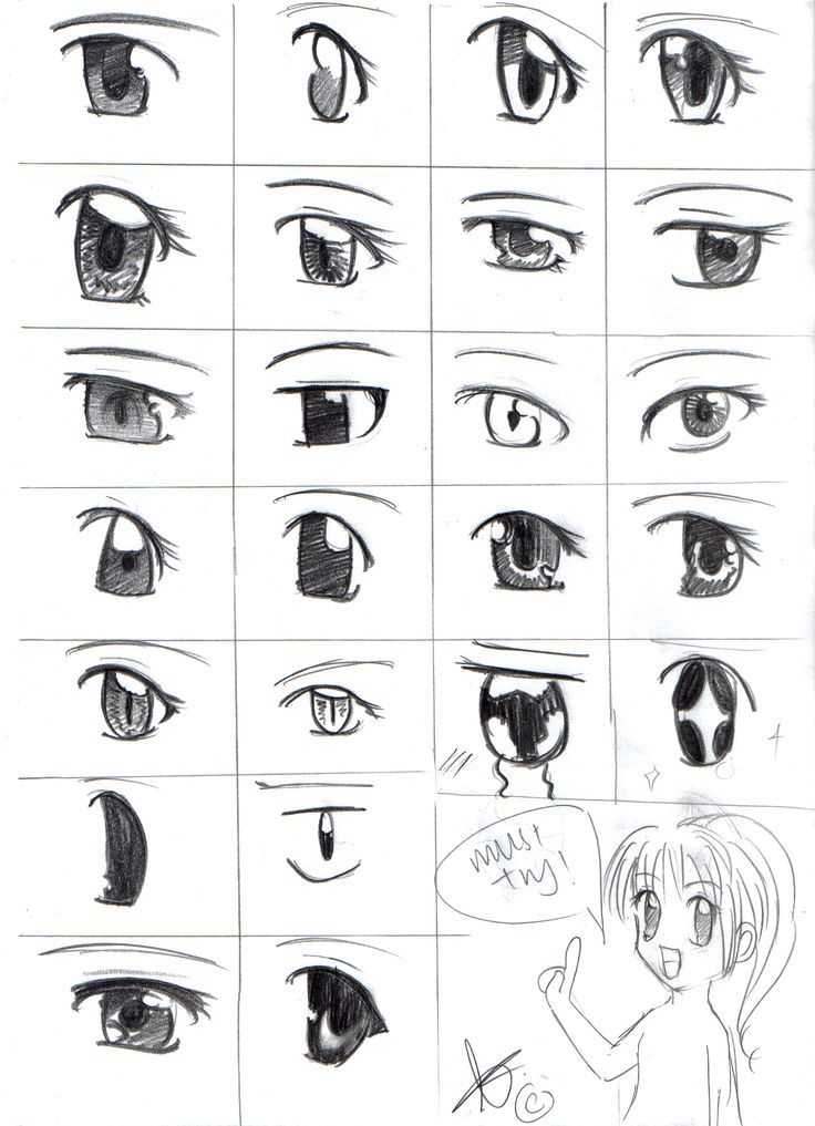 Как нарисовать аниме лицо девушки карандашом поэтапно