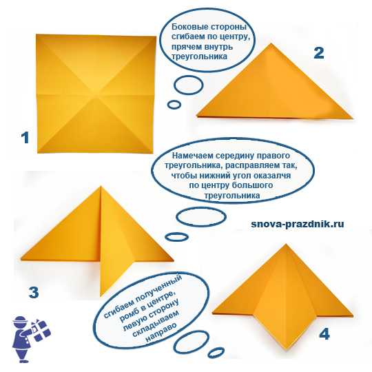 Несложные оригами для детей: поэтапные схемы сборки