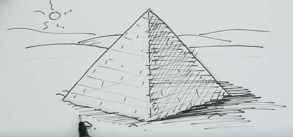 Детская пирамида как нарисовать. как пошагово нарисовать египетские пирамиды
