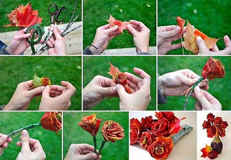 Как сделать розы из кленовых листьев своими руками - пошаговые фото
