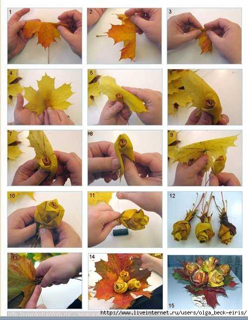 Как  сделать розы из кленовых листьев своими руками: пошаговый мастер-класс | мастер-классы по рукоделию