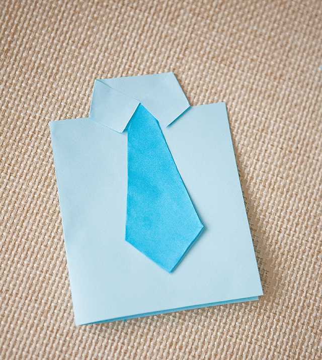 Мастер-класс открытка 23 февраля оригами м/к рубашки с галстуком на 23 бумага картон клей
