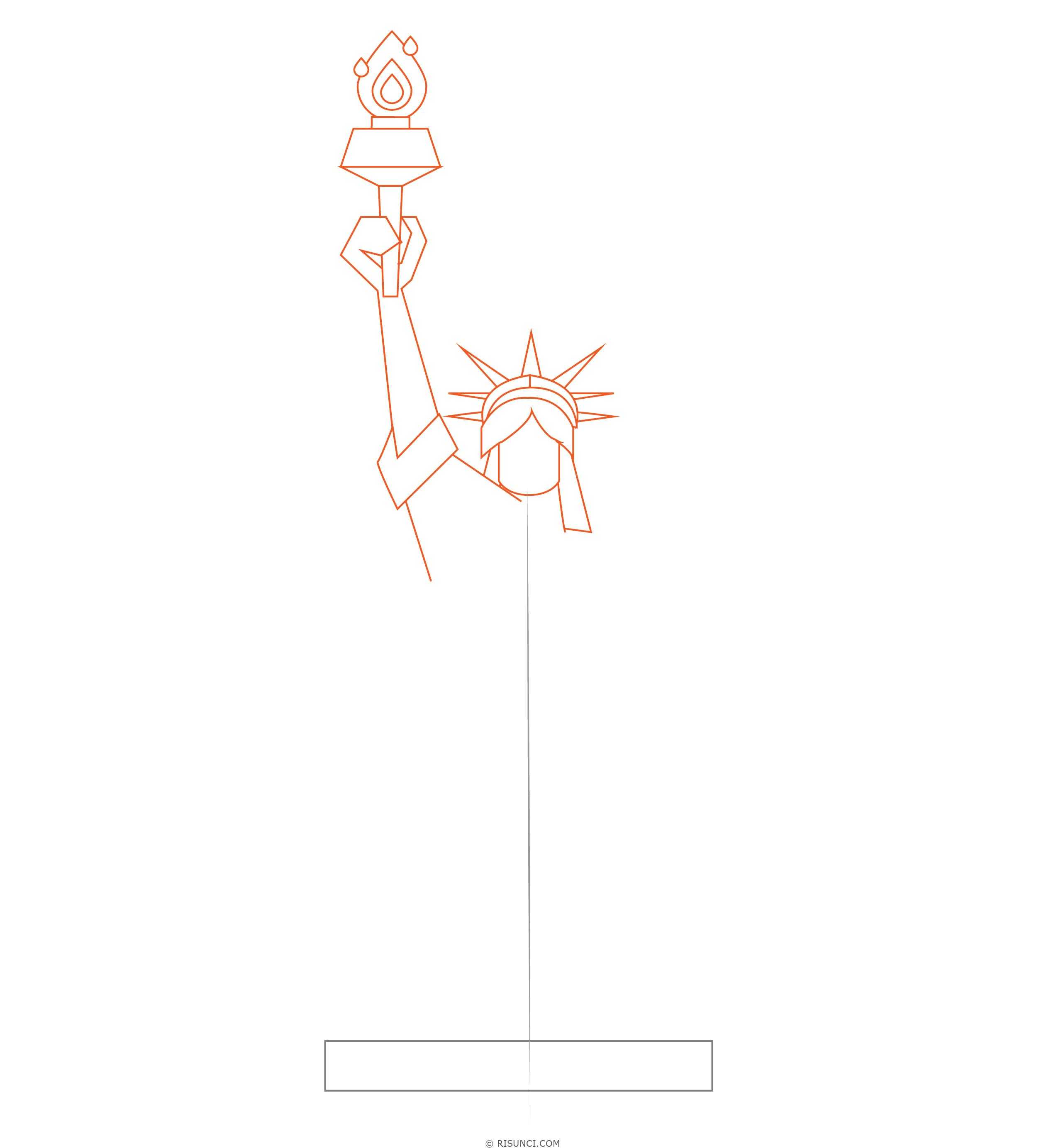 Как нарисовать статую свободы карандашом поэтапно?