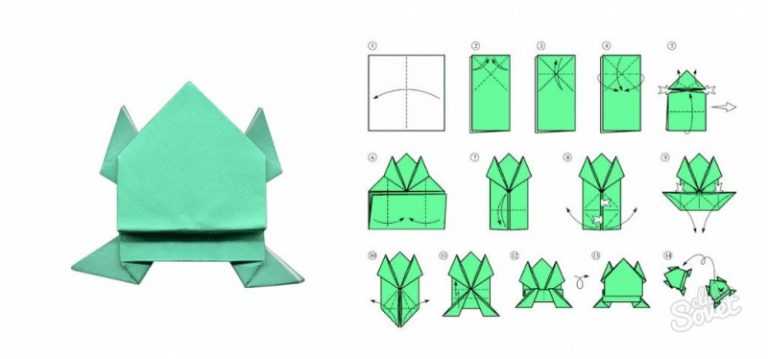 Оригами лягушка прыгающая схема простая