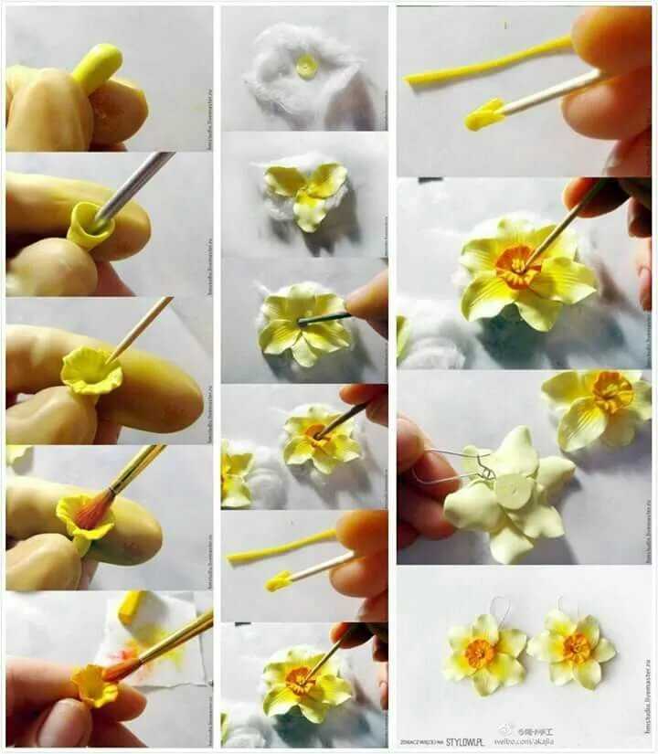 Цветы из холодного фарфора своими руками- пошаговая лепка для новичков