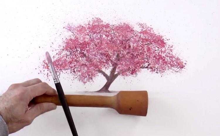 Как нарисовать сакуру поэтапно: карандашом и красками