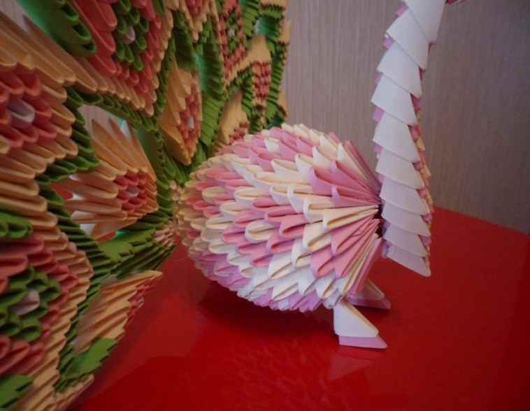 Поделка изделие оригами китайское модульное павлины  модульное оригами бумага