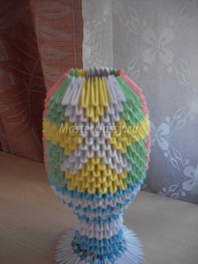 Как сделать сувенир с пасхальной тематикой в технике модульного оригами, пошаговые фото и описание создания пасхального яйца