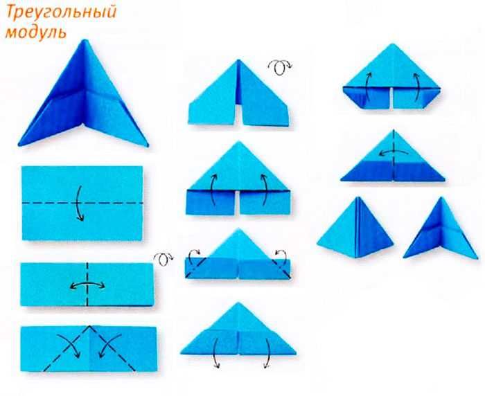 Модульное оригами из треугольников: схема и пошаговая инструкция