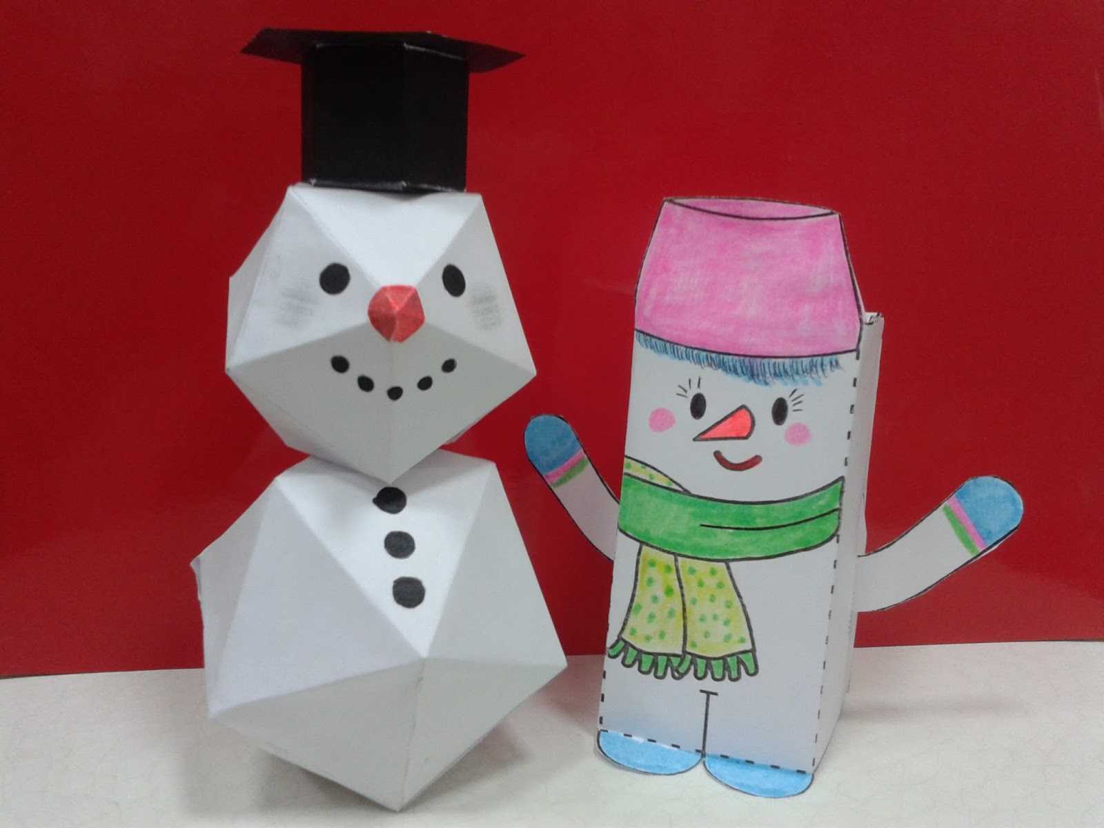 Делаем снеговика в технике оригами