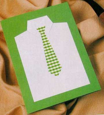 Пошаговая инструкция изготовления открытки «рубашка с галстуком» своими рукам из бумаги