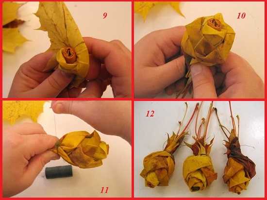 Роза из кленовых листьев своими руками: мастер класс с пошаговыми фото для начинающих, видео-уроки — как сделать розу из кленовых листьев