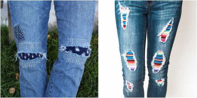 Заплатки на джинсы своими руками (69 фото): как поставить меджу ног, декоративные заплатки