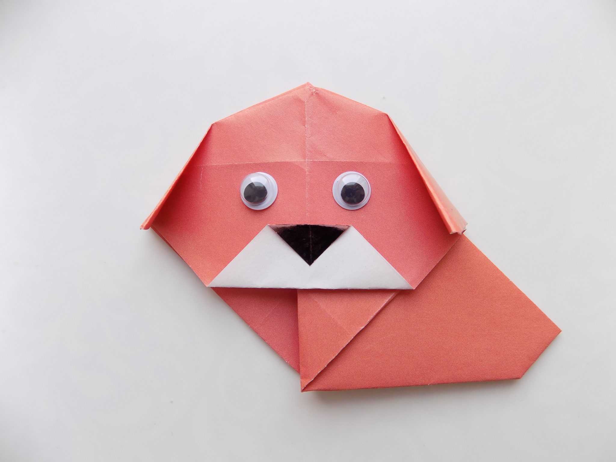 Оригами из бумаги: как сделать коричневую собаку и собачку-кусаку вместе с детьми