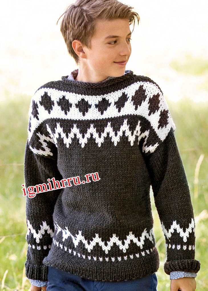 Пуловер с капюшоном для мальчика 4 лет спицами - вязание для детей - страна мам