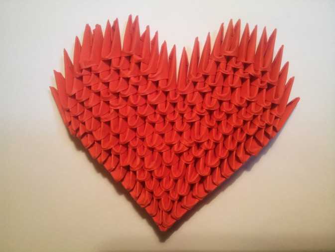 Цветочное сердце. модульное оригами. | страна мастеров